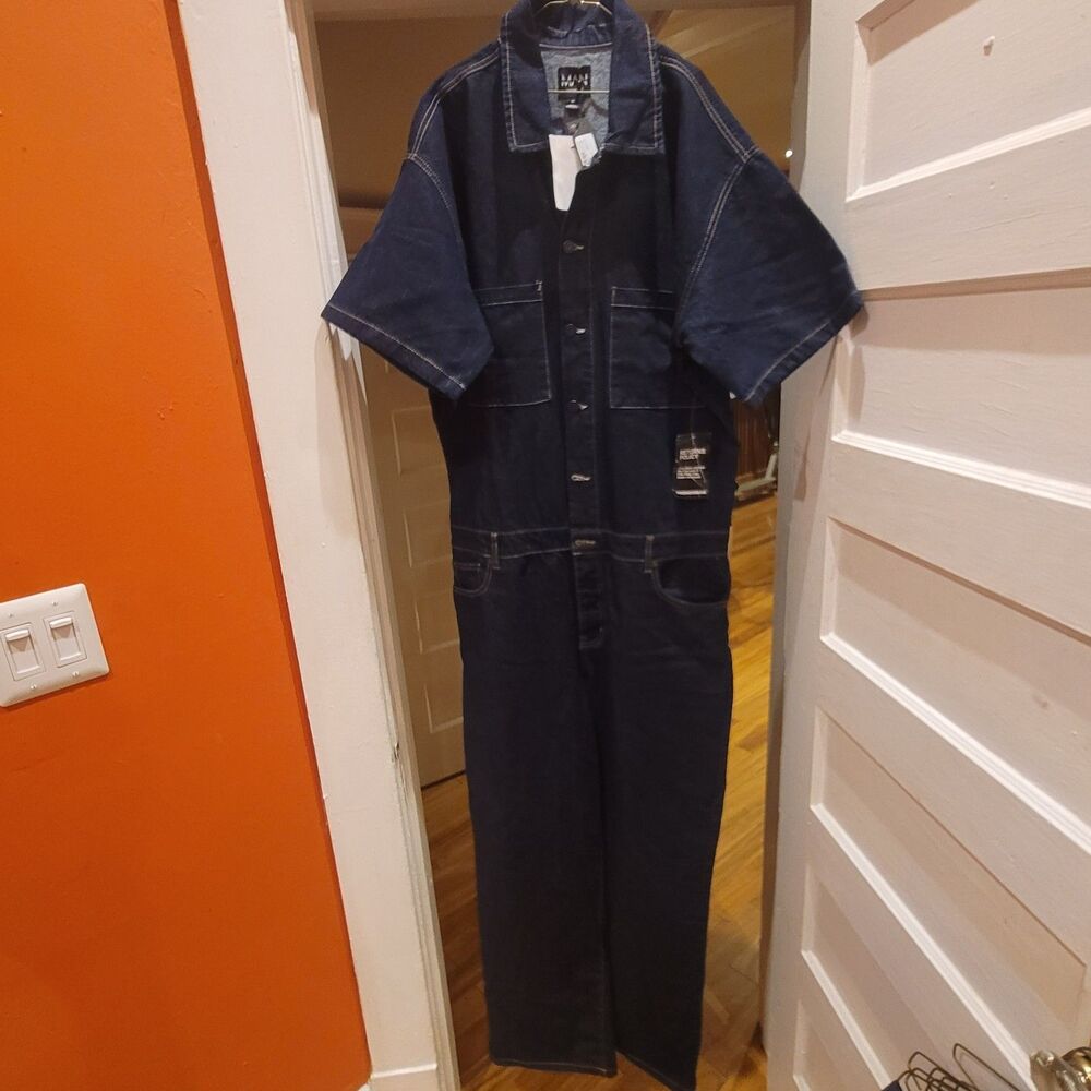 Boohooman Relaxed Fit Denim Jumpsuit XL Mens